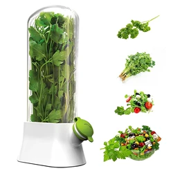 Refrigerator Herb Crisper Saver Pod Container Vegetable Preserving Bottle Keep Herb/Cilantro/Mint/Parsley/Asparagus Fresh Green