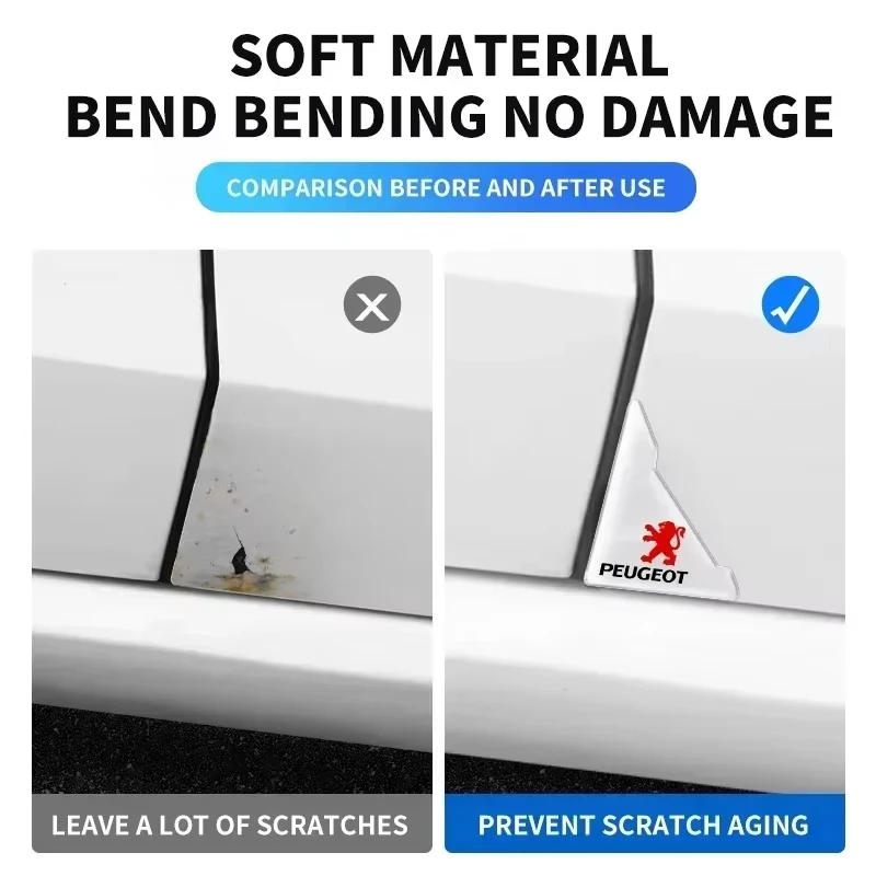 Peugeot Car Door Corner Protector 2Pcs Transparent Anti-Scratch Stickers for 308 408 508 2008 3008 4008 5008 Auto Accessories