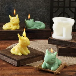 Cutie Dinosaur Baby Sleep Shape Candle Making Animal Dragon Silicone Resin Moulds Birthday Gift Painting Plaster Baby Room Decor