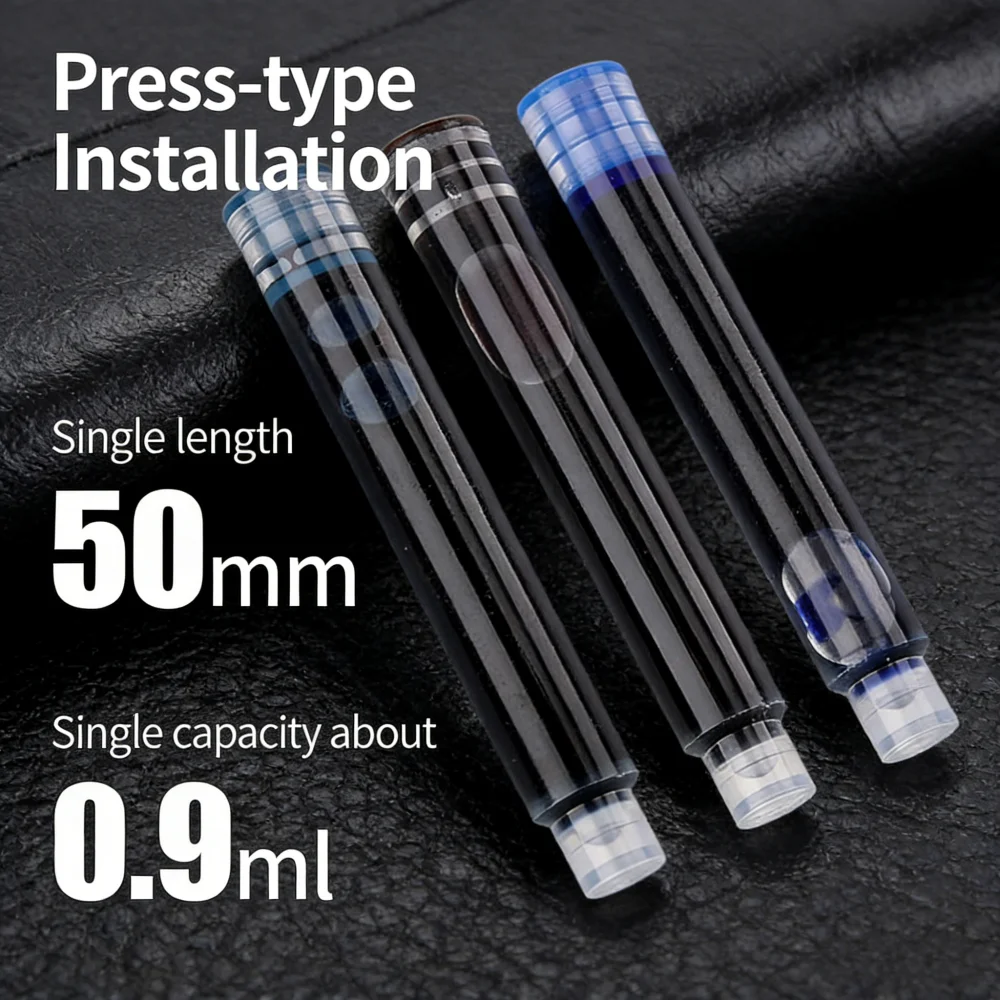 

Картриджи Hero Brand 10/50 шт. с черными и синими чернилами без содержания углерода, 2,6 мм/3,4 мм, расходные материалы для перьевых ручек, школьные и офисные принадлежности