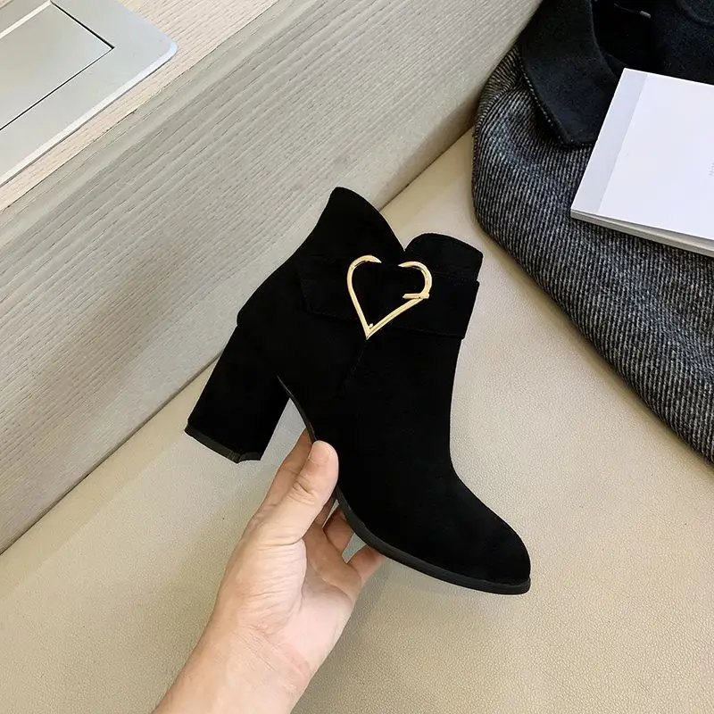 Footwear Big Red Booties Heeled Suede Women\'s Ankle Boots Very High Heels Short Shoes for Woman Designer Luxury Quality New In