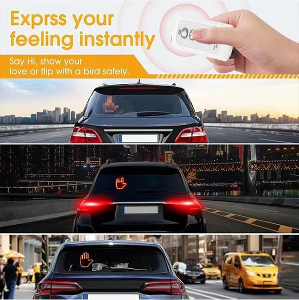 Car Finger Light with Remote Control Three Models Cool Funny Car Interior Light Road Rage Signs Middle Finger Gesture Light