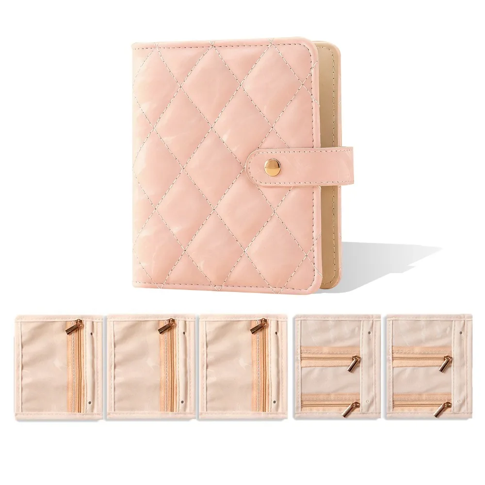 

Прозрачная книга-органайзер для украшений с молнией и прозрачными карманами, коробка для хранения ювелирных изделий, роскошный органайзер из искусственной кожи с бархатной отделкой