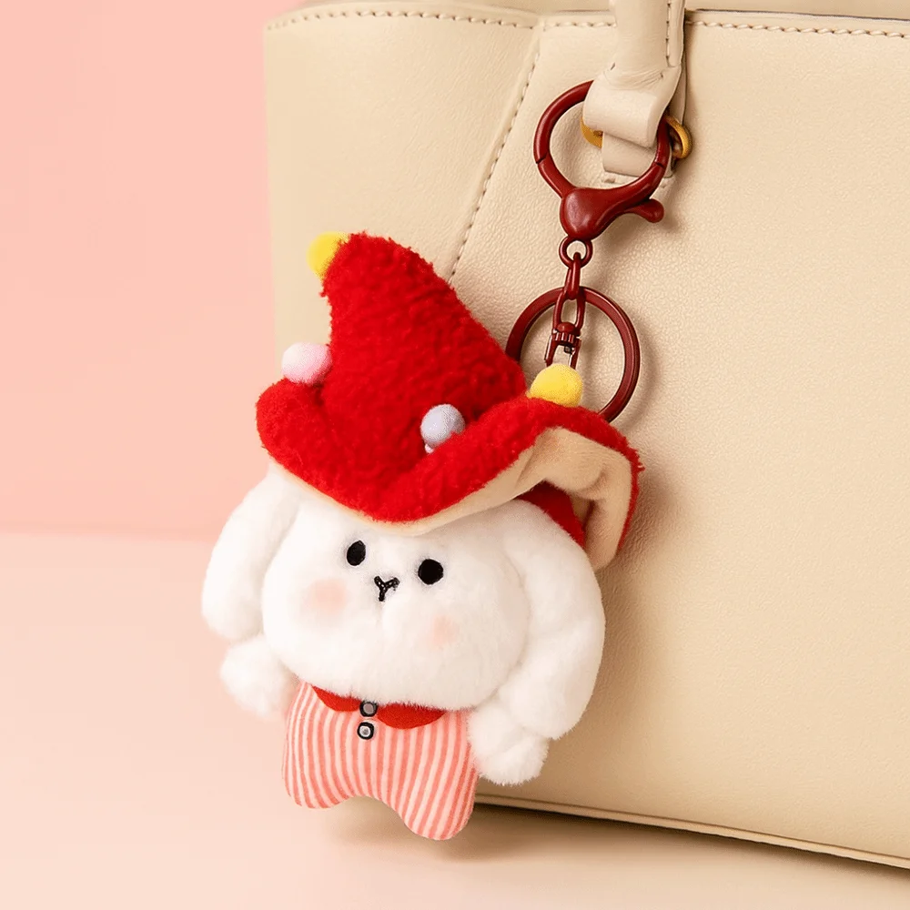 PP Katoen Paddestoel Konijn Elf Charme Levensechte Collectie Paddestoel Tas Hanger Pluizig Comfortabel Konijn Elf Sleutelhanger Geschenken