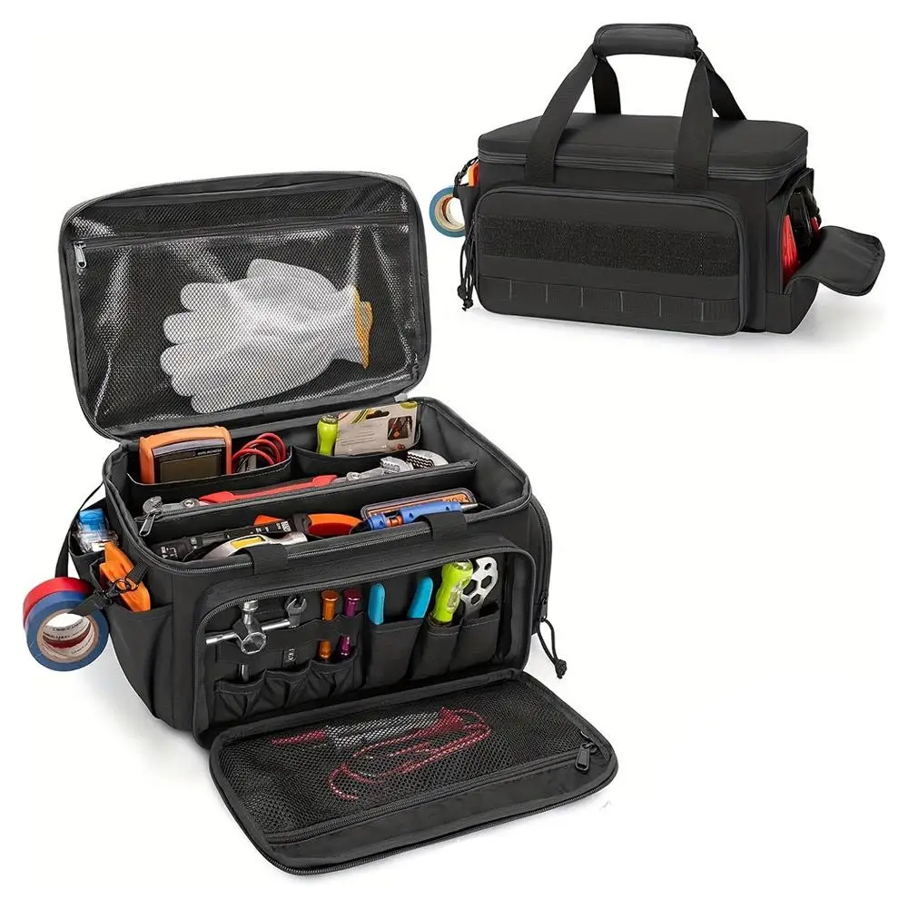14 Inch Heavy Duty Tactical Tool Bag Waterproof Multi Purpose Storage Organizer Pouch Handbag For Electrician Carpenter