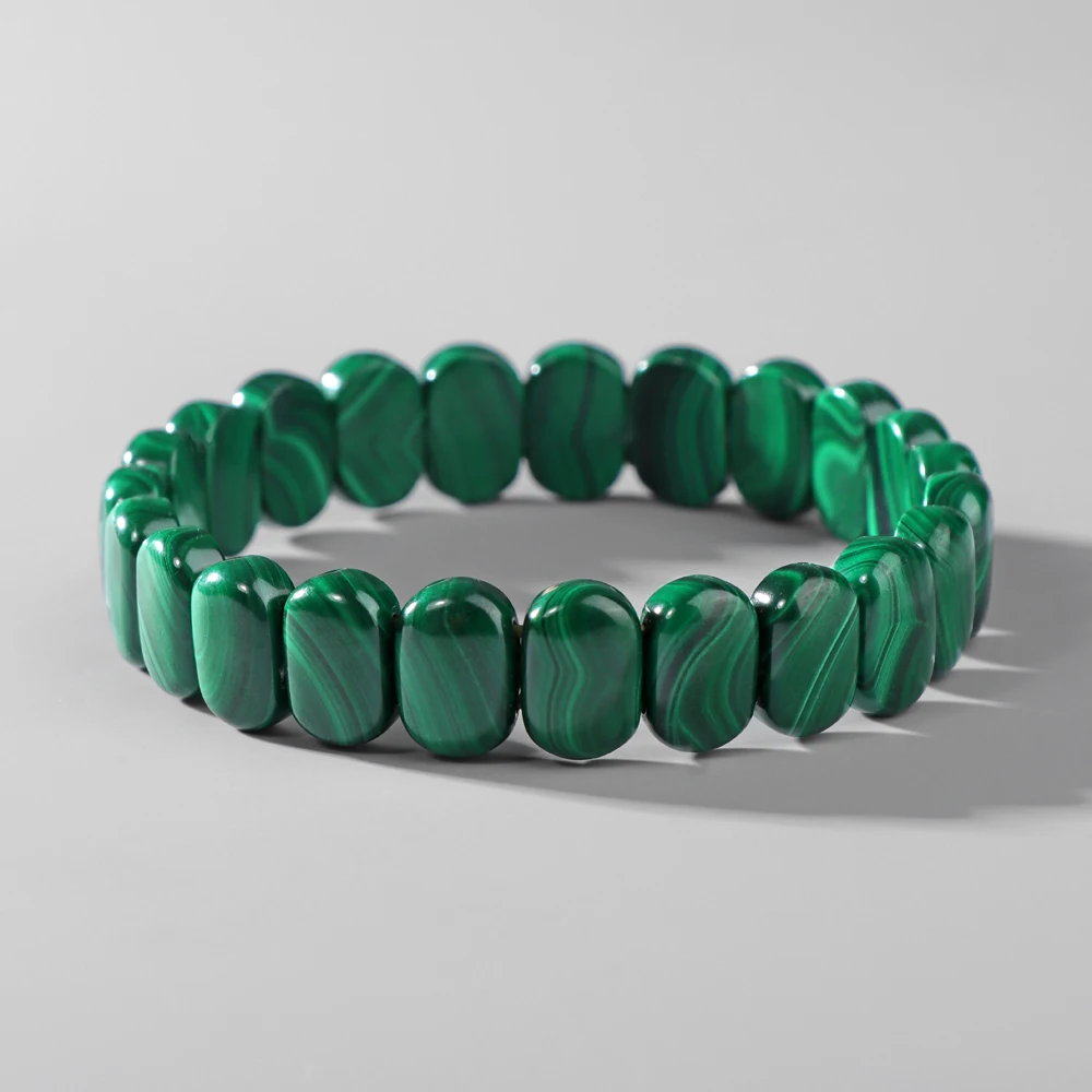 Natural Green Malachite Chrysocolla Bracelet Real Gem Stone Beads Energy Elastic Bracelets for Women Men Healing Jewelry