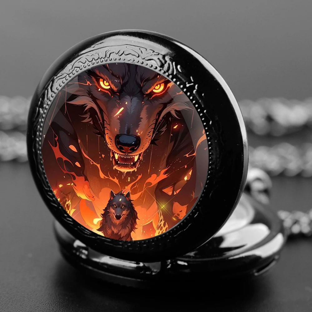 Vintage Classic Mysterio Cool Wolf Quartz Zakhorloges voor Vrouwen Mannen Horloge Unieke Hanger FOB Klok Ketting Sieraden Geschenken