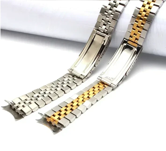Correa de reloj de extremo curvo de lujo para DATEJUST Jubilee, accesorios de pulsera de acero inoxidable, correa de Metal de 20mm