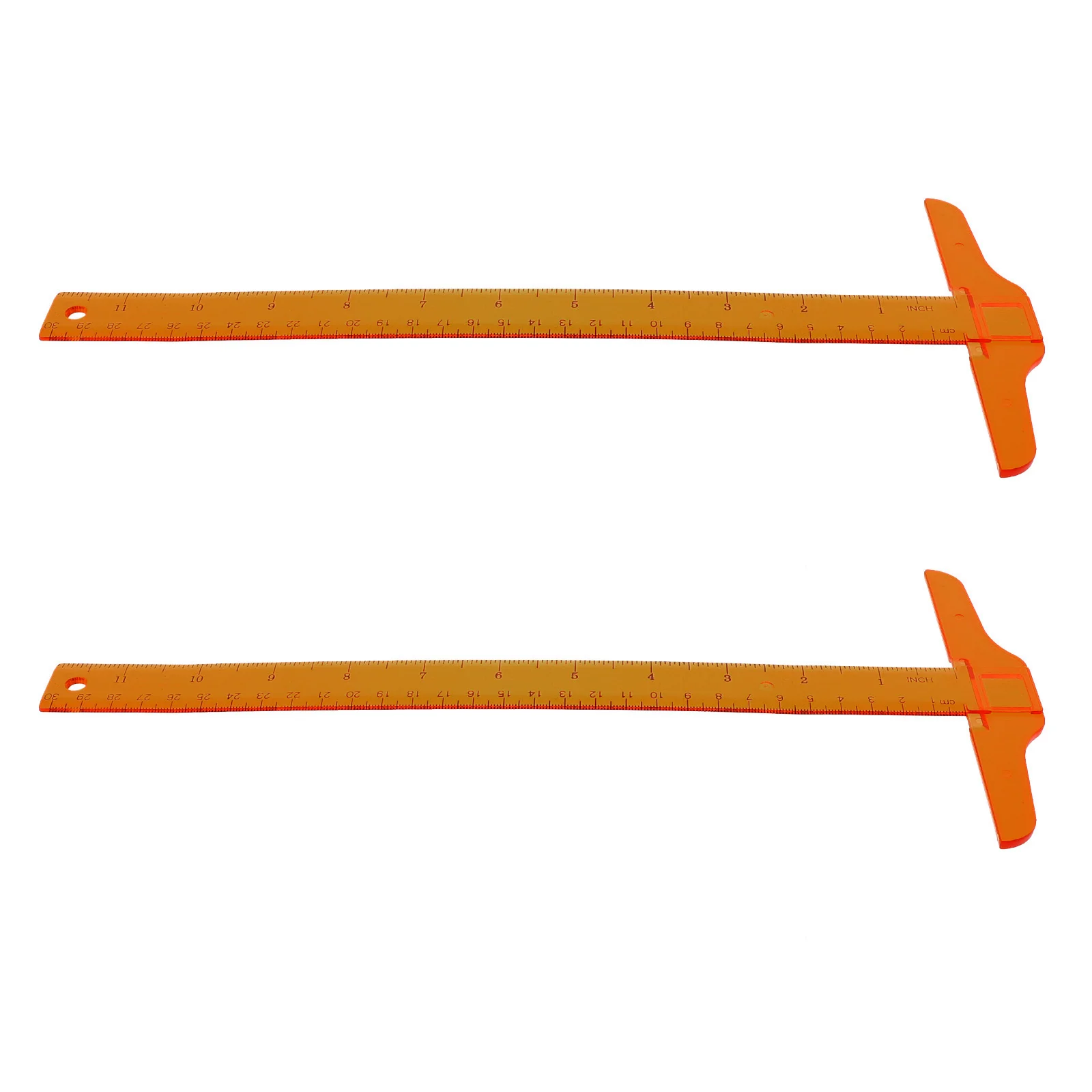 

2Pcs Academic T-Ruler Plastic Measuring Rulers Double Scale Drafting Supplies Accurate Clear Markings for Student Office School
