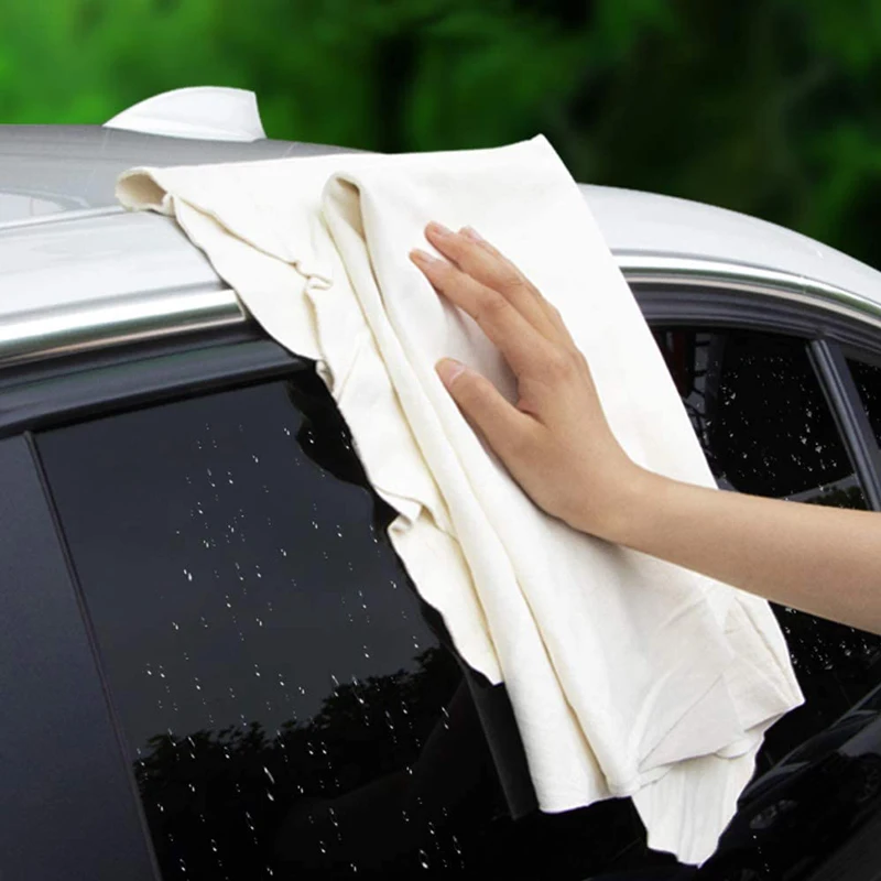 Natural Deerskin Leather Clean Cloth Car Home Washing Care Quick Dry Cleaning Towel Super Absorbent Glass Drying Rags