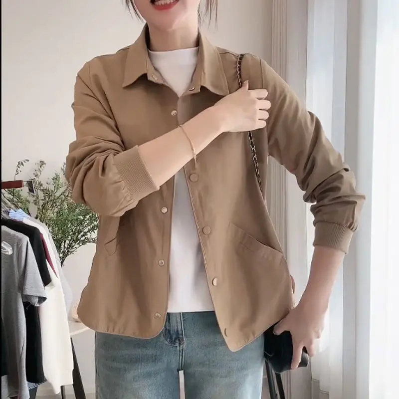 

Весенний женский кардиган 2024 года, универсальный, модный, для работы, из 100% хлопка, классический дизайн.