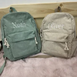 Custom Name High School Student Schoolbag Can Embroidered Any Name Teenager's Corduroy Book Bag Personalized Large Travel Bags