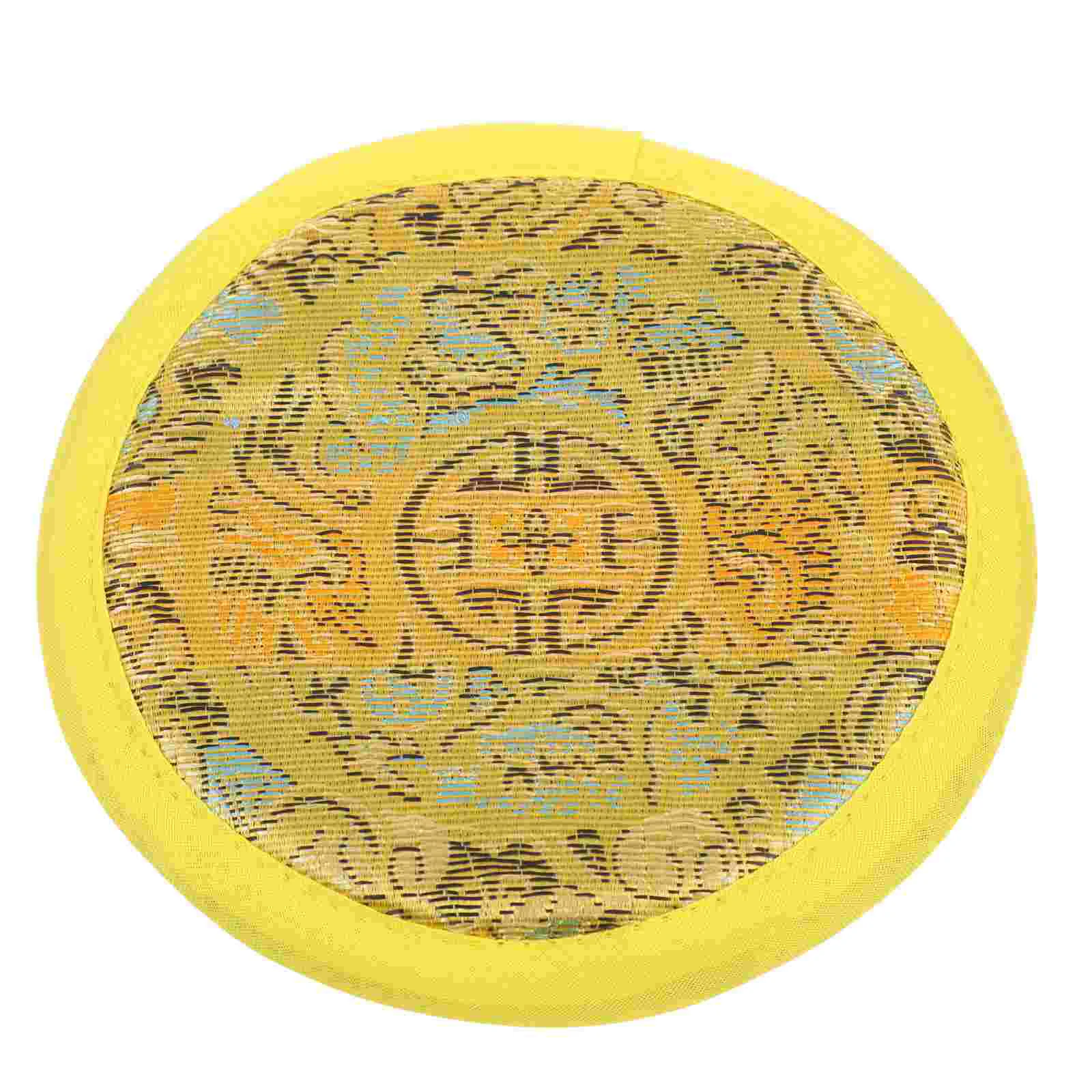 

Buddha Sound Bowl Cushion Singing Pillow Tibetan Pad Pads Vintage Cushions Yellow Mat
