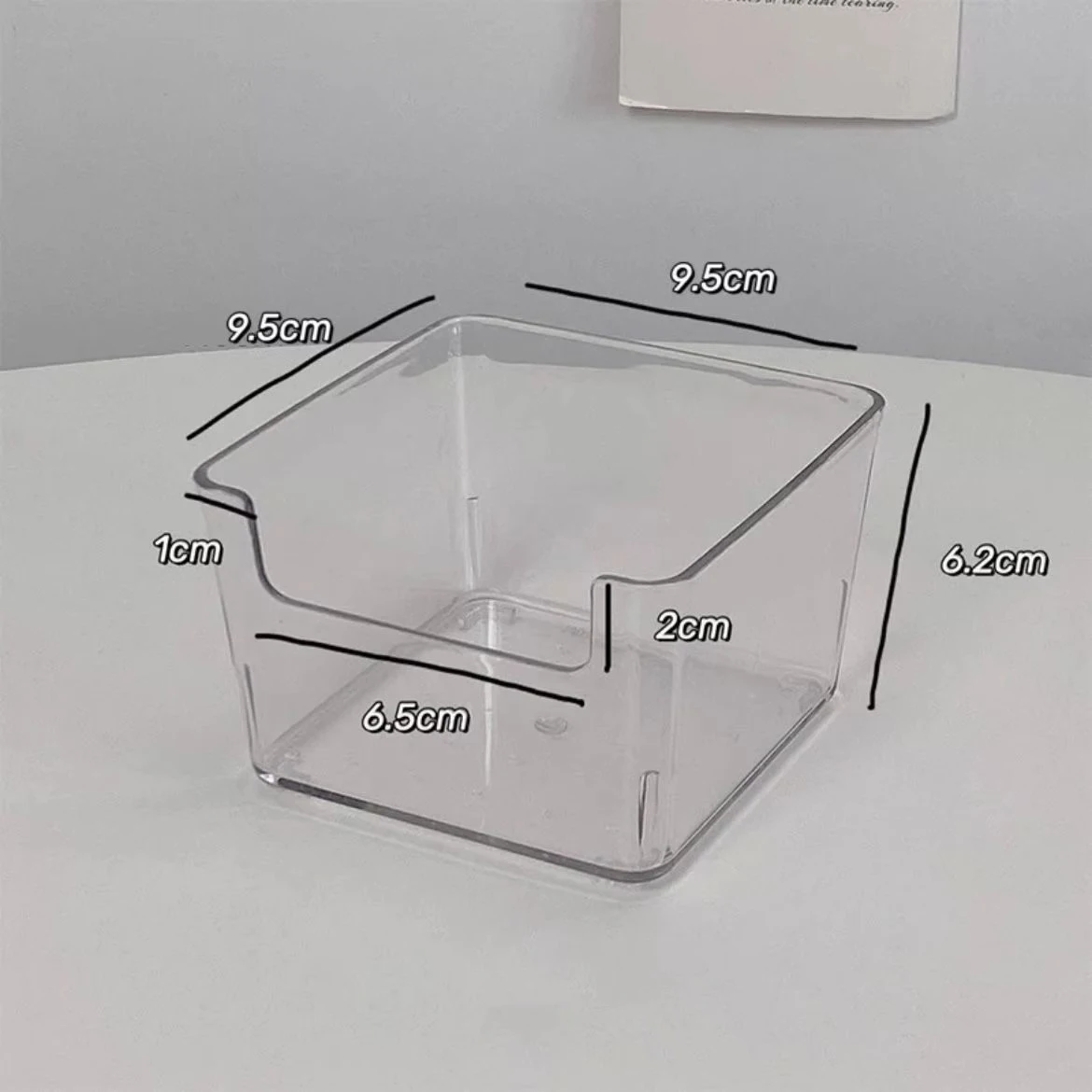 1pcs Household Transparent Storage Box Medium Long Box Desktop Plastic Organiser