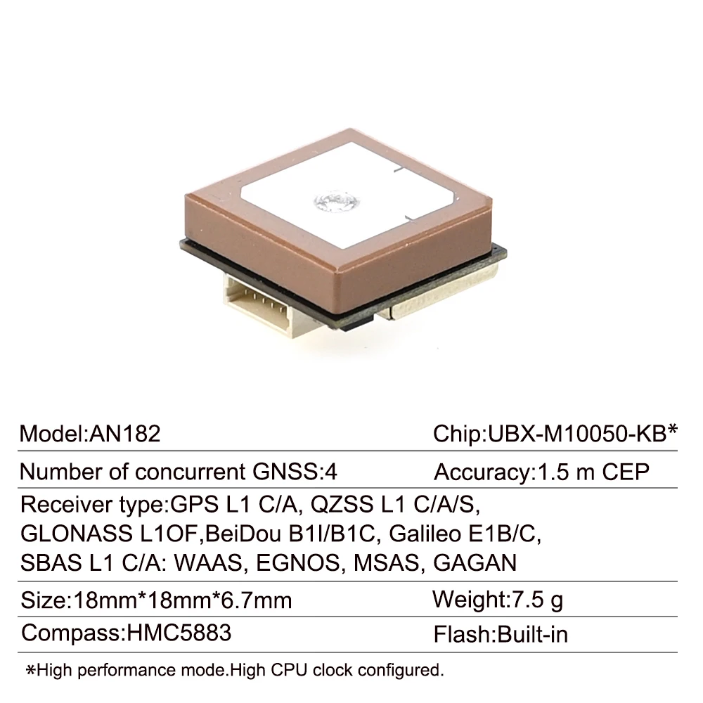 QUESCAN AN182 M10 20Hz GPS-Modul Kompass QMC5883L GPS GLONASS Galileo BeiDou für Drohne FPV INAV Ardupilot Betaflight GPS-Sensor – Detail 1