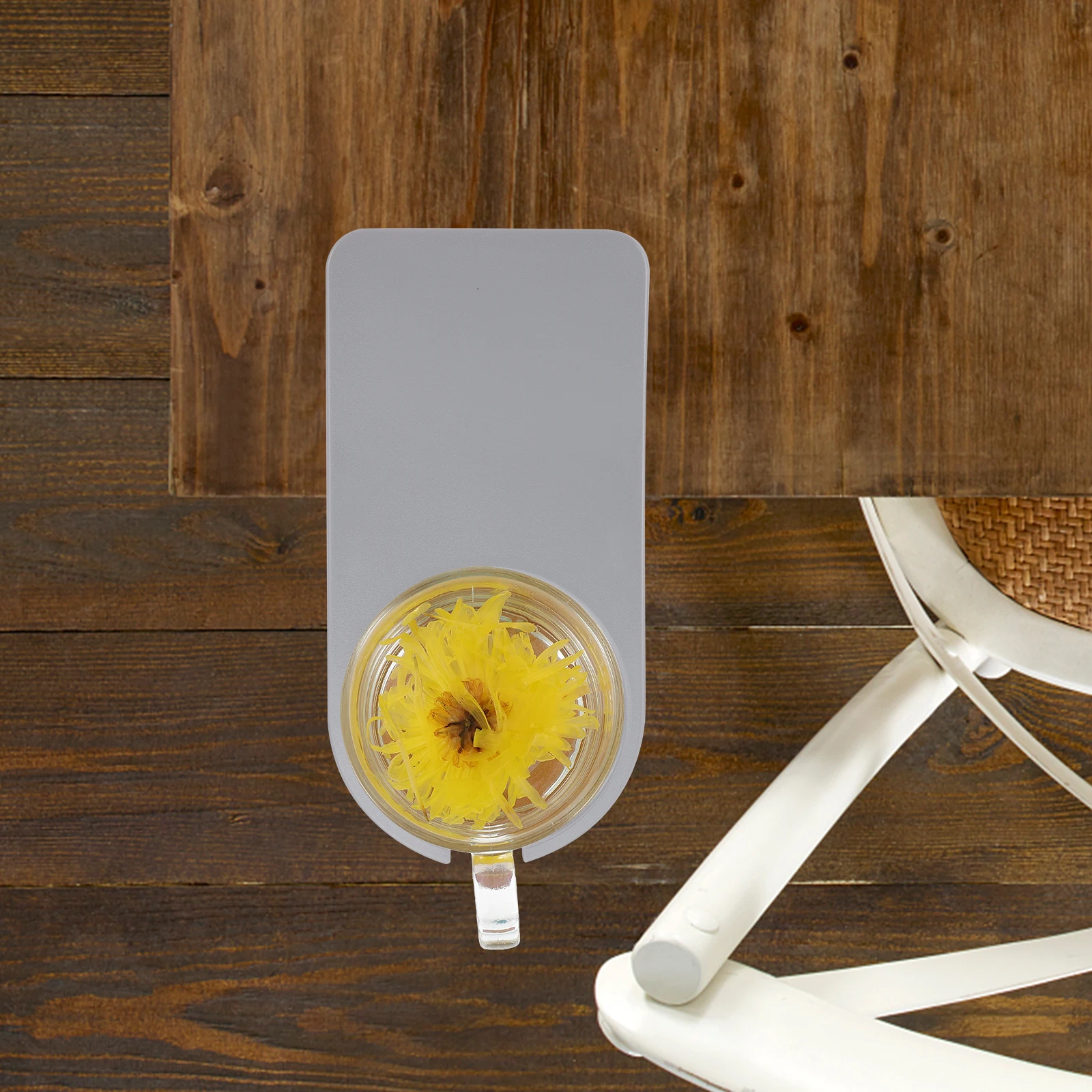 

Cup Holder for Desk Side Secure Clip on Table Edge Holds Mugs Bottles Cans Phones Extra Storage Space Included