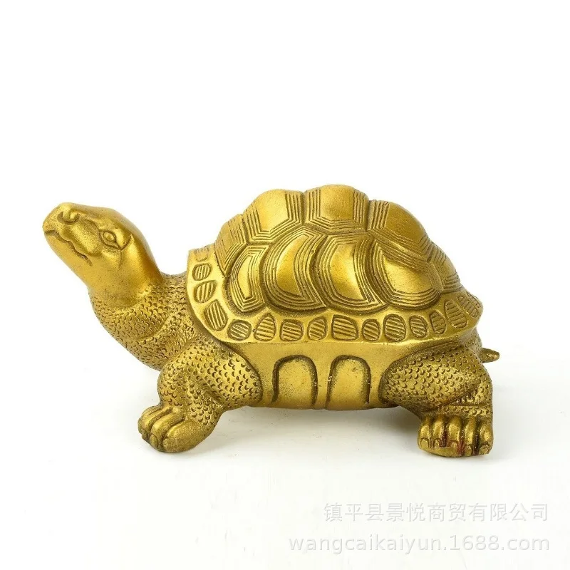 Brass Feng Shui Turtle Tortoise Statue Lucky Animal Sculpture for Longevity Home Office Decoration Figurine Gift Study ornament