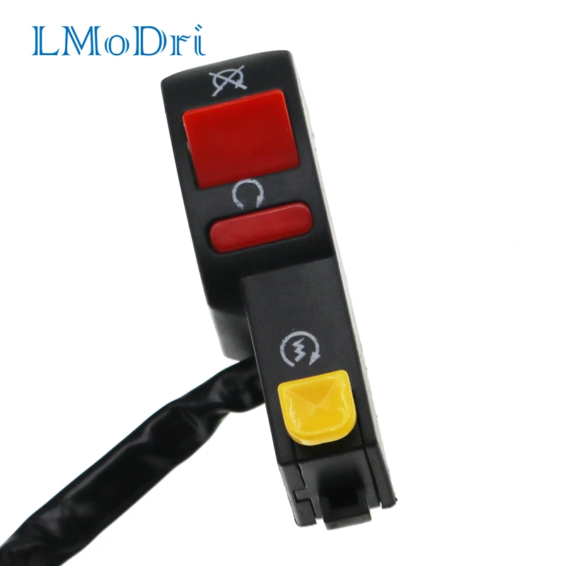 LMoDri Motorcycle Handlebar Electric Starter Stop ATV Flameout Switch 4 Wire Connection Horn Light Switches