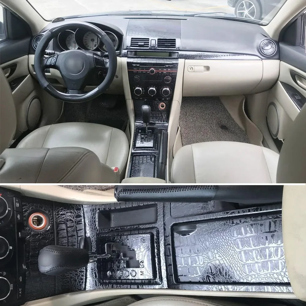 For  Old Mazda 3 2006-2012 Interior Central Control Panel Door Handle Carbon Fiber Stickers Decals Car styling Accessorie