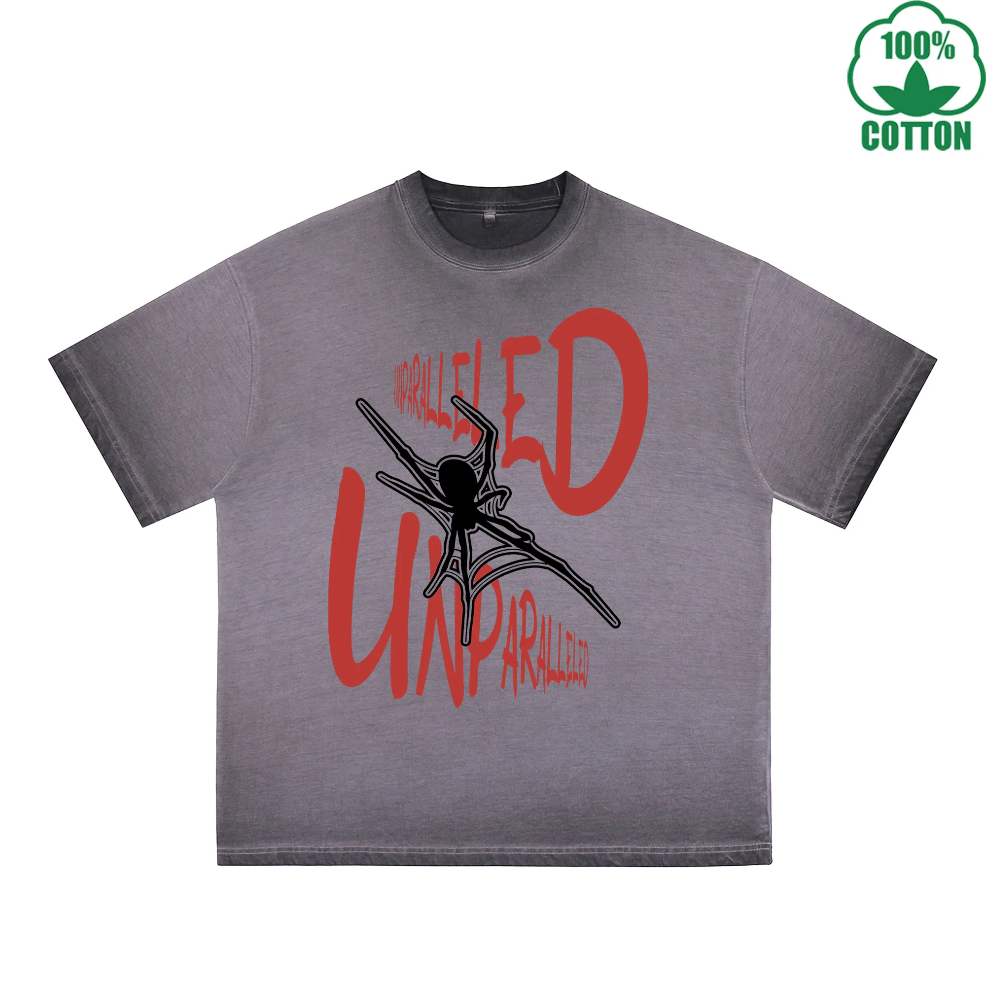 

Unparalleled Printed Dirty WashT-Shirt 230G Multicolor Loose Trendy Fashionable 100%Cotton Short Sleeve Top