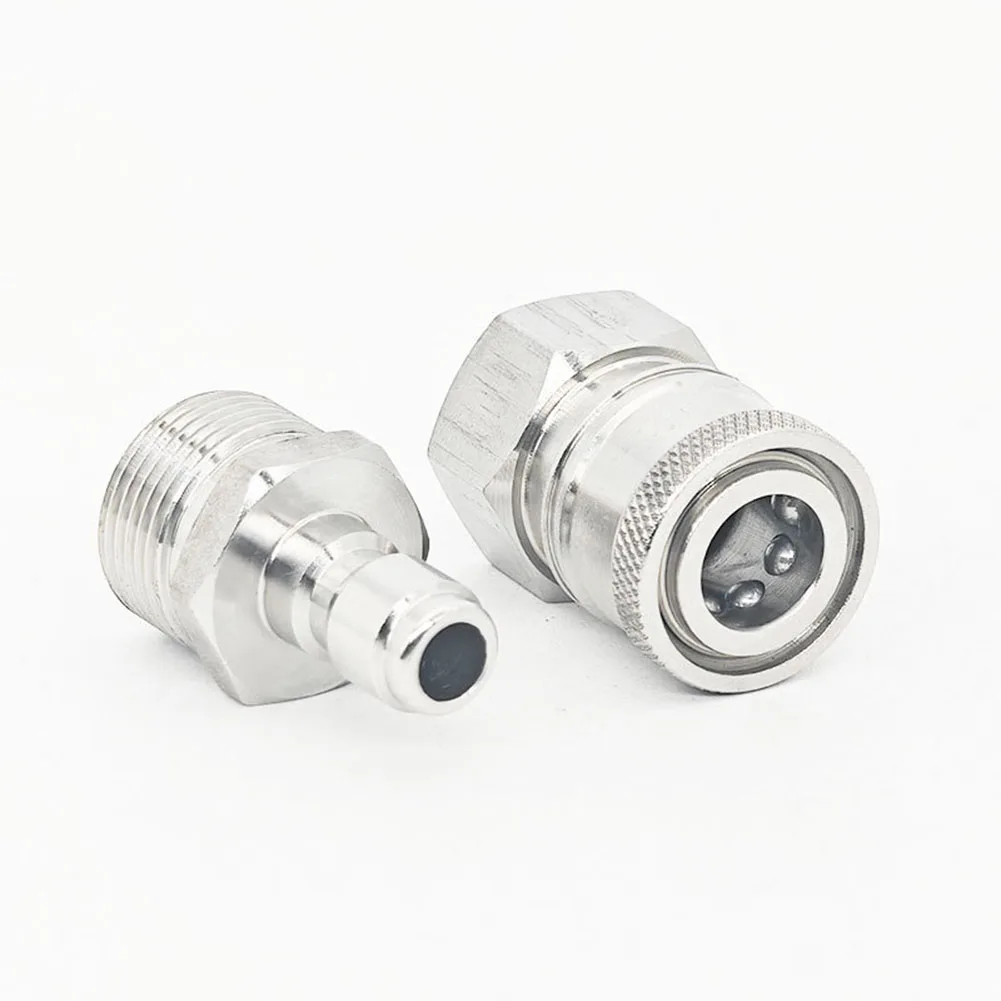 Stainless Steel High-Pressure Washer Quick Connector Leak-Proof Fitting Compatible With Garden Hose And Car Wash Pumps 22x1.5mm - view 3