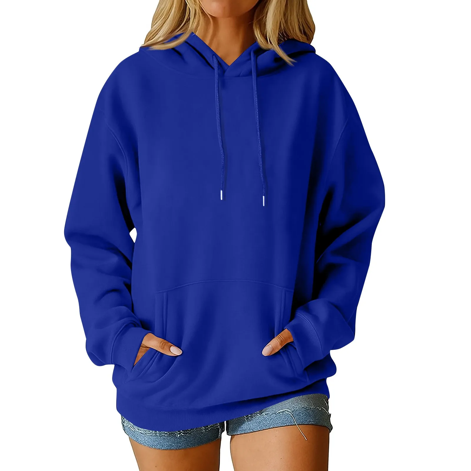 เสื้อผู้หญิงแขนยาว คอ R เสื้อแฟชั่นฤดูใบไม้ร่วง เสื้อลำลอง เสื้อคลุมทำงาน เสื้อฮู้ดผู้หญิง เสื้อผู้หญิง