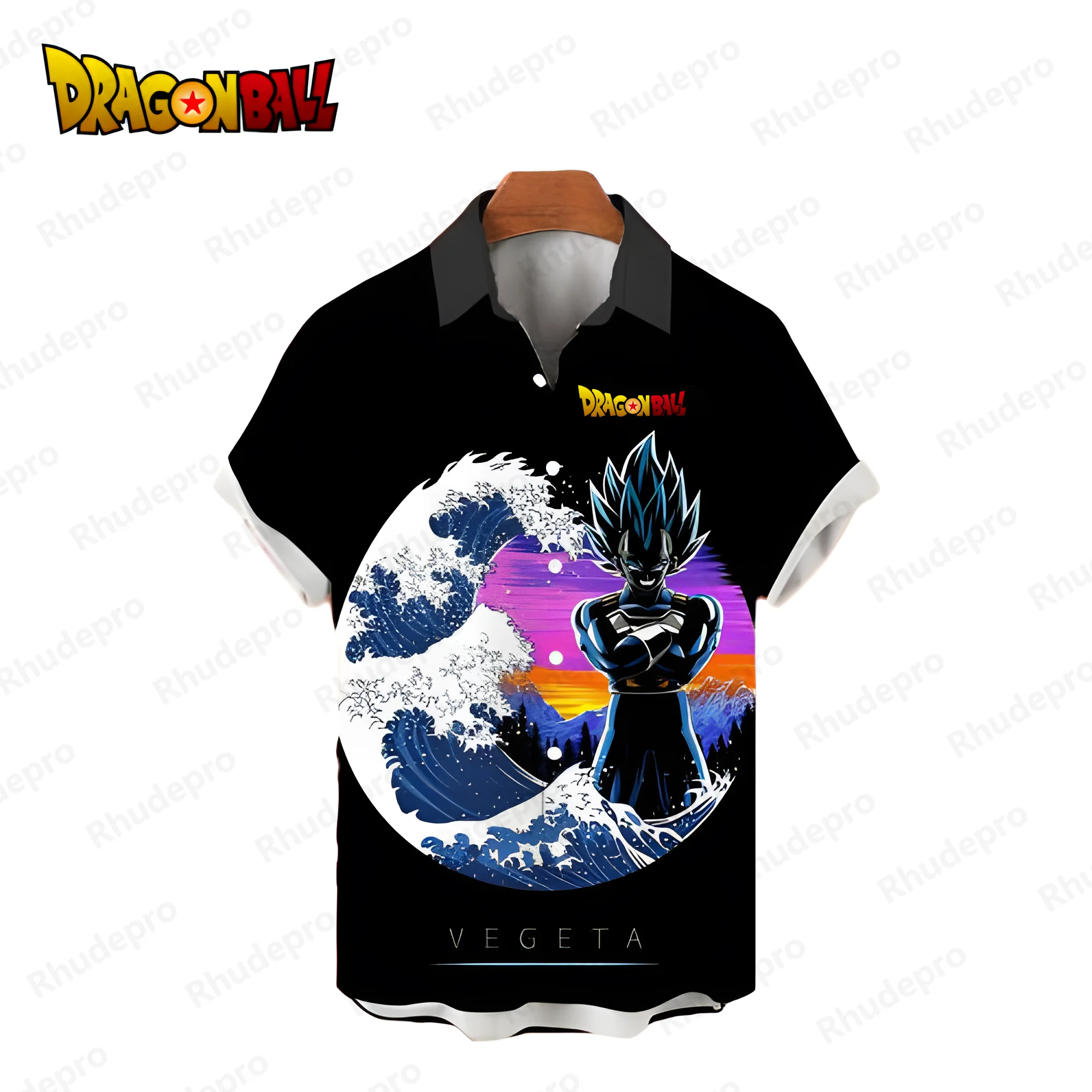 2024 Vegeta Dragon Ball Z Men's Shirts Y2k Summer Harajuku Aesthetic Clothing Super Saiya Goku Men's Social Shirt Fashion Cool