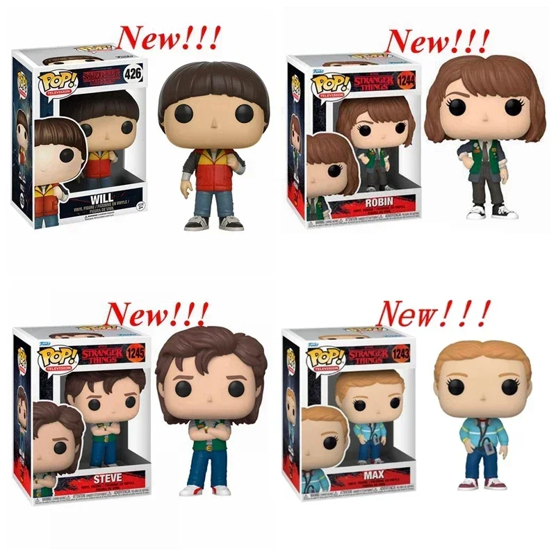 Новейшие игрушки FUNKO POP Will # 426 Макс # 1243 Робин # 1244 Стив # 1245 Виниловые модели для сбора фигурок