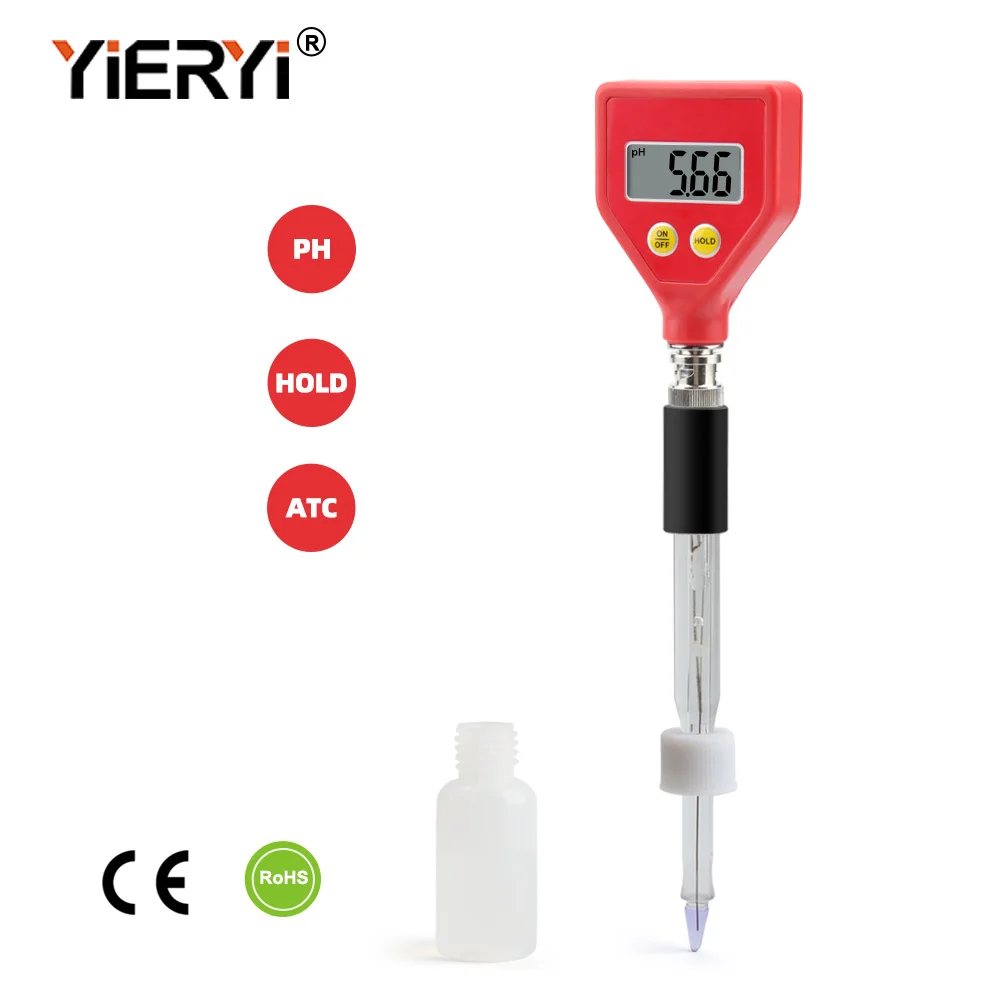 Yieryi Digital PH Meter ATC PH Soil Fruit Test Pen 0-14 PH Analyzer Aquarium Swimming Pool Water Quality Analysis Instruments