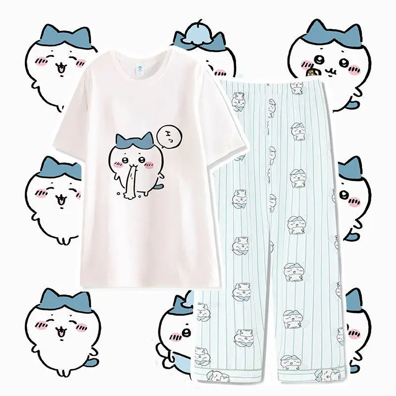 Chiikawa Usagi Women's Summer Pajamas Short Sleeve Pants Kawaii Japanese-Style Spring Autumn Cute Hachiware Cute Girls Home Wear - view 2