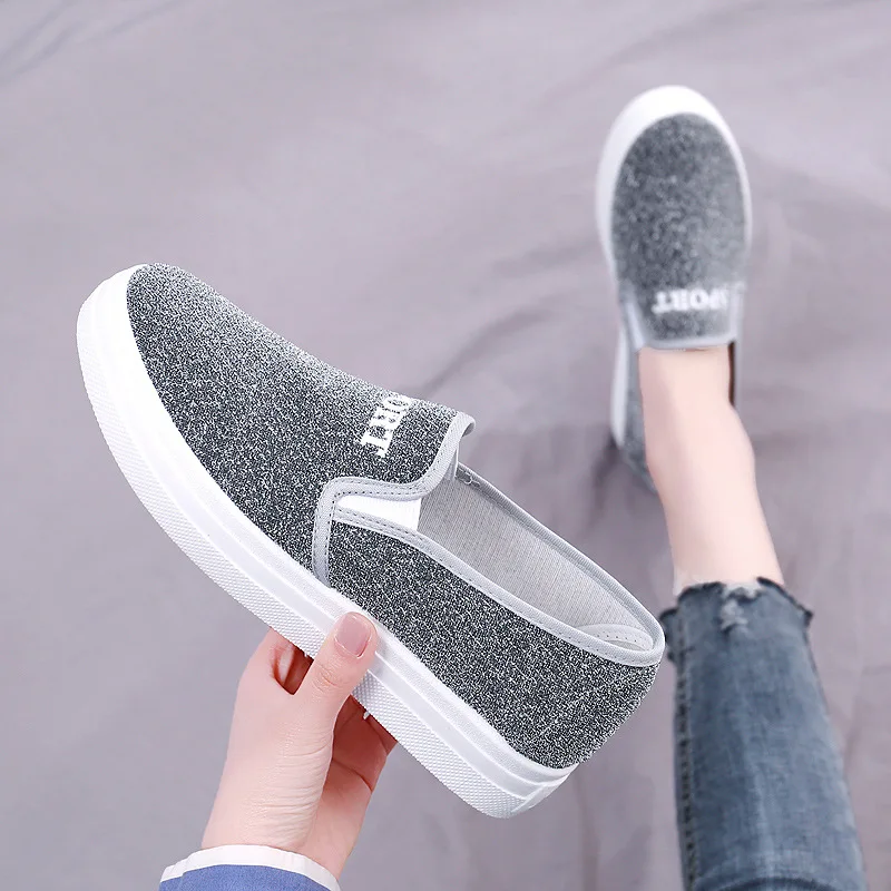 New Fashion Platform Cloth Shoes Women Shoes Spring and Autumn Flat Single Shoes Slip on Casual Lazy Shoes 2022 Zapatos De Mujer