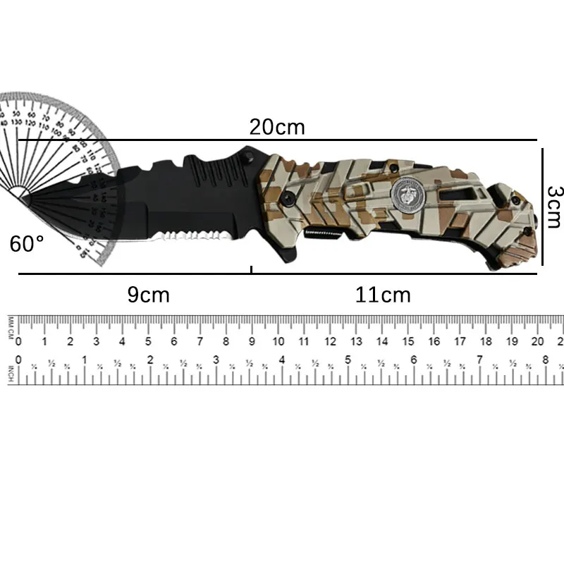 Outdoor Foldableing Knife with Complex Camouflage Foldableing Knife, Camping Fishing Foldableing Knife, High Hardness Foldablein