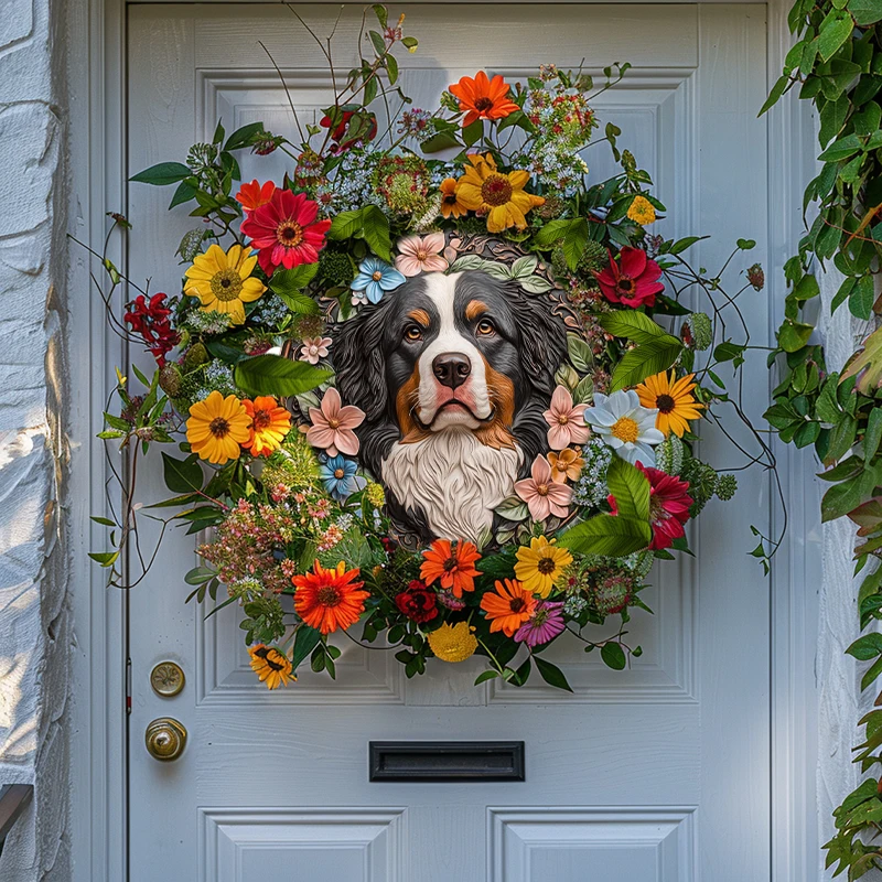 Alumínio Circular personalizado Pinturas Decorativas para Salas Quartos e Jardins, Dog Pet Ornamentos