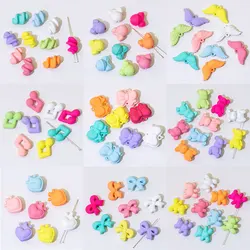 Korean Macaron Color Rubber Bow Heart Bear Beads Kawaii Bracelet Necklace DIY Decorations Phone Chain Keychain Hair Accessories