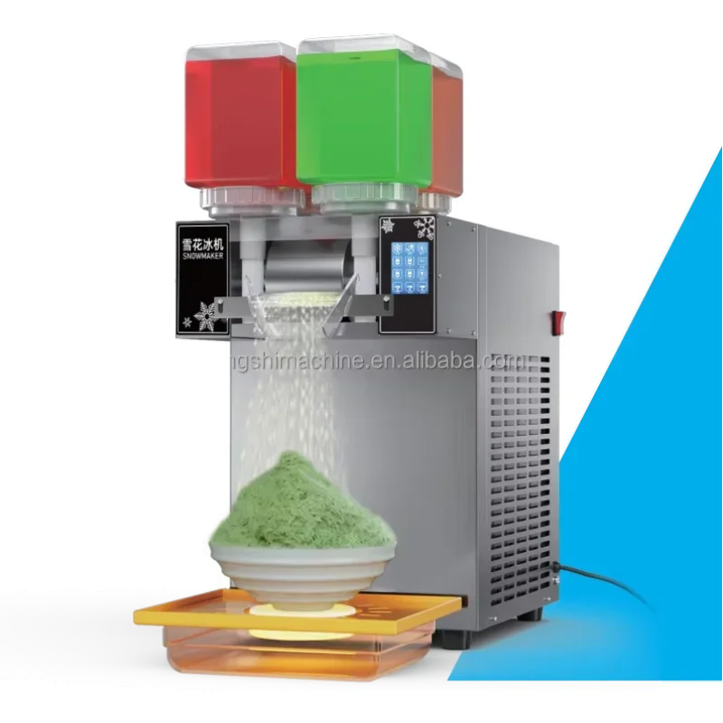 Automatic Stainless Steel Snow Cone Shaved Ice Machine Commercial & Use Flake Ice Shaver maker machine