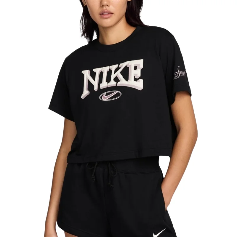 

Nike Women's T-shirt Logo Printing Cotton Round Neck Leisure Sport Summer Spring Ventilate Knitted Practice FZ2856-010