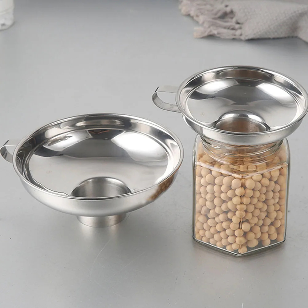 

5pcs Jam Stainless Steel Wide Mouth Mini Funnels Kitchen Accessories Transfer Funnels For Transferring Jam Tools
