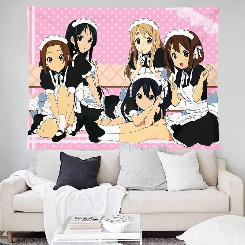 Anime K-ON! Tapestry Wall Hanging Painting Animation Tapestries Home Bedroom Wall Decor Room Decoration Wall Art Accessories