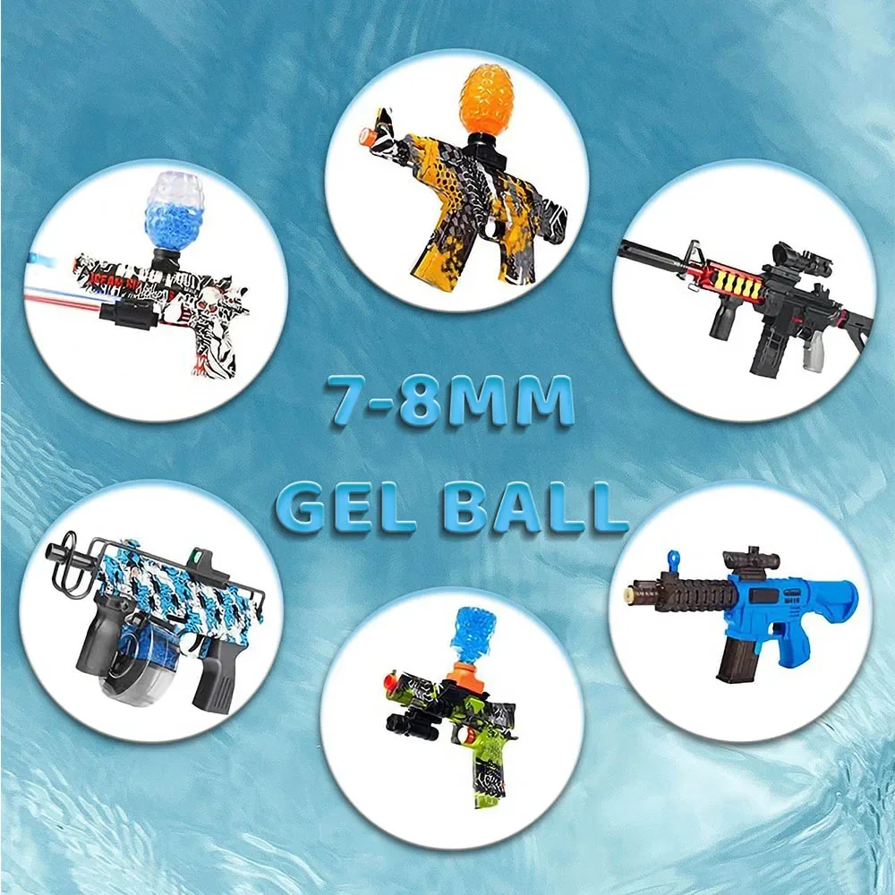 Confezione da 5 50000 pezzi proiettili di pistola giocattolo munizioni 7-8 mm palline d'acqua perline gel blaster pistola giocattoli per bambini