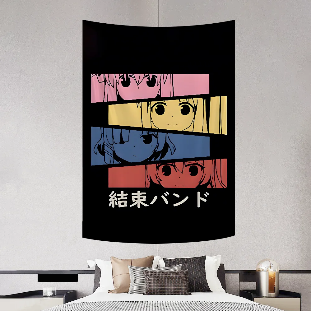 Anime B-Bocchi The Rock Tapestry Decoration Party Background Hanging Cloth Bedroom Tapestry Room Decor Aesthetic