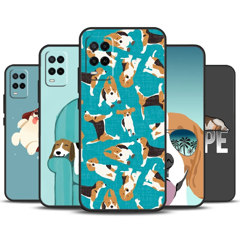 Beagle Puppy Dog For OPPO A78 A98 A58 A16 A76 A96 A5 A9 A53 A17 A57 A77 A15 A52 A72 A93 A74 A94 A54S Case