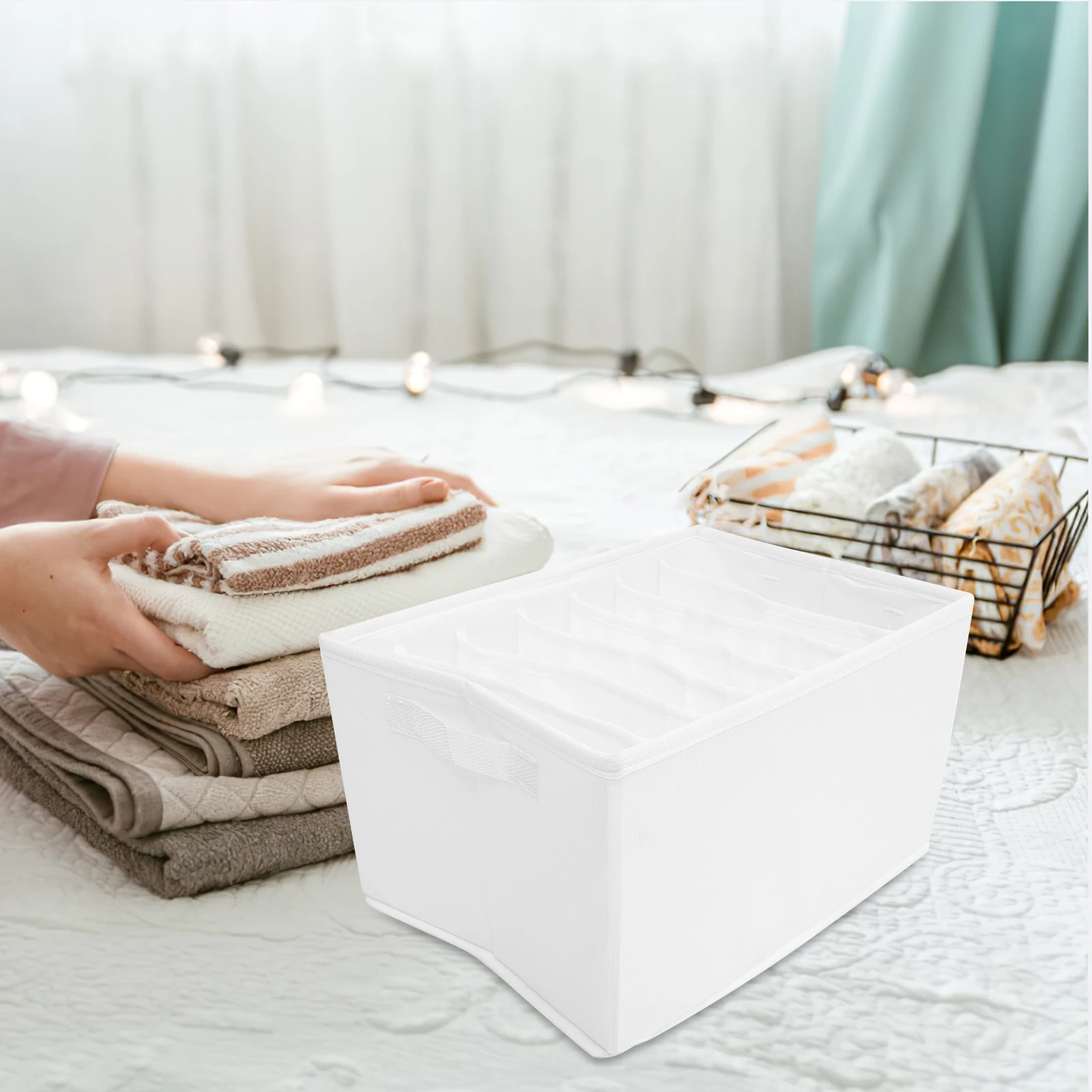 

2Pcs Underwear Storage Boxes Large Capacity Closet Wardrobe Drawer Sock ganizer White Cases Premium Material Clothes Containers