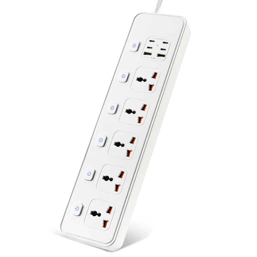 Imagem -02 - Tira de Energia Universal com tipo Usb Tomadas Tomada com Cabo de 2m Placa de Linha Alta Capacidade Multi-tiras Ficha uk 13a 250v 3250w