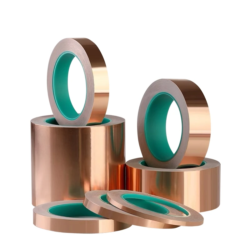 Adhesive Conductive Copper Foil Tape 5/6/8/10/15/20/25/30/35/40/45/50mm Single/Double Sided Conduct Copper Foil Tapes Length 20M