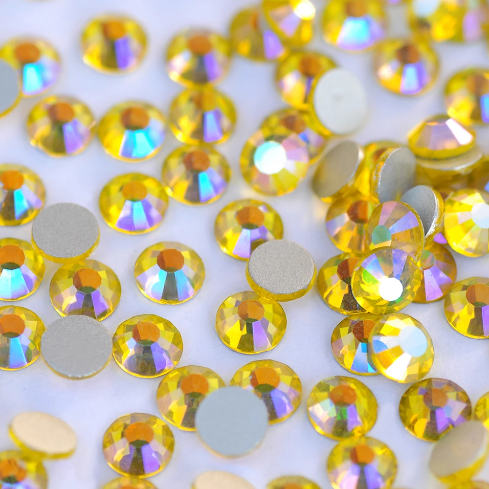 Superangebot PUBRILEX 14-Facetten Non-Hotfix Flatback Strasssteine in Effektfarben aus Glas-Kristall für Nagelkunst und Bekleidungszubehör – Detail 10
