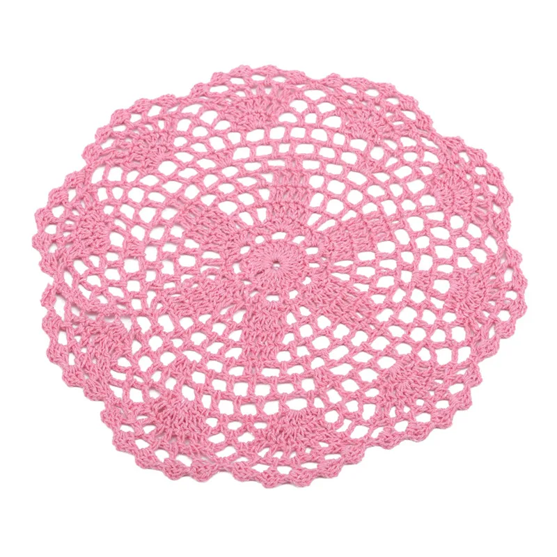 Hot Round Placemat Cup Coaster Mug Kitchen Christmas Table Place Mat Cloth Lace Crochet Tea Coffee Pan Doily Handmade Pad