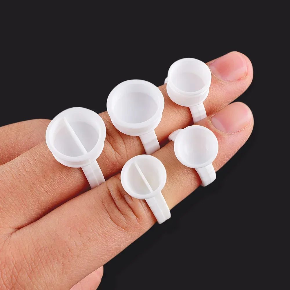 100 Stuks S/M/L Wegwerp Tattoo Inkt Ringen Cups Wenkbrauw Lip Tattoo Pigmenten Houder Ring Container Permanente Make-Up Accessoire Tools