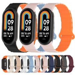 Magnetic Loop Silicone Strap for Xiao Mi Band 9 Sports Bracelet Double Color Accessorie Wristband for Xiao Mi Band 8 NFC Correa