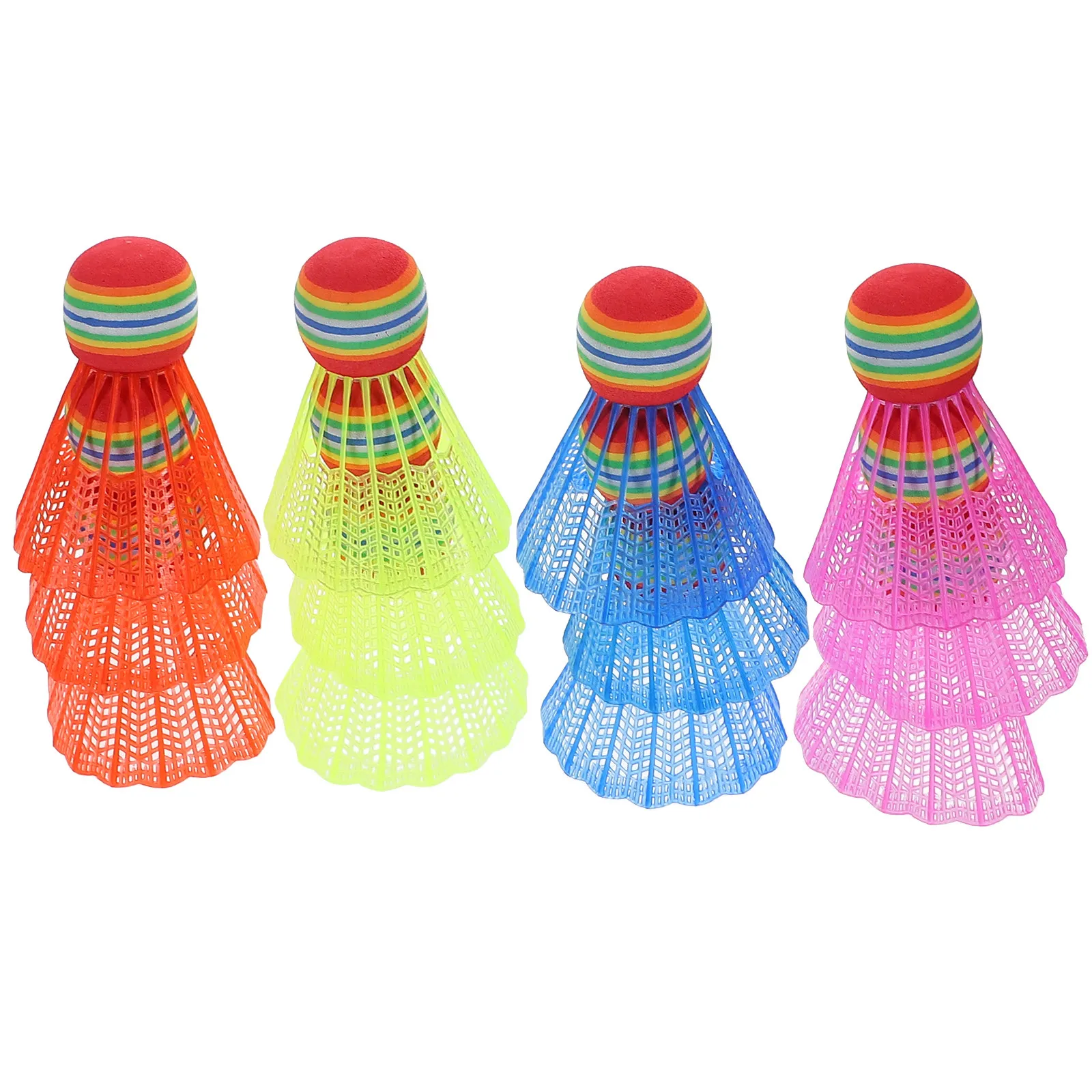 

12Pcs Badminton Shuttlecock Rainbow Colors Big Head for Indoor Outdoor Beginner Sports Training Practice Balls