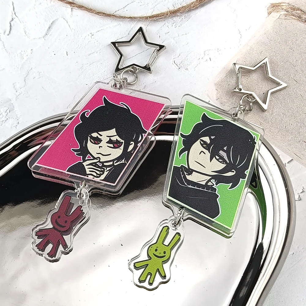 Game The Coffin of Andy and Leyley Cosplay Key Chain Two-sided Keychain Acrylic Little Rabbit Pendant Keyring Accessories Gifts